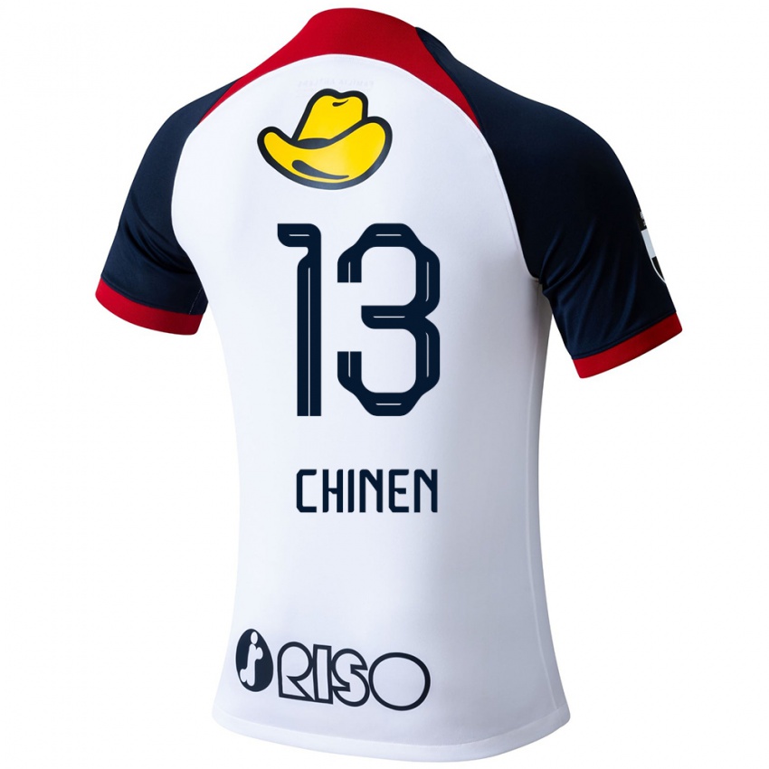 Niño Camiseta Kei Chinen #13 Blanco Azul Rojo 2ª Equipación 2024/25 La Camisa México