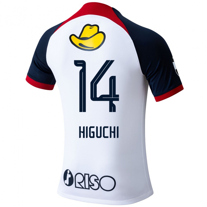 Niño Camiseta Yuta Higuchi #14 Blanco Azul Rojo 2ª Equipación 2024/25 La Camisa México