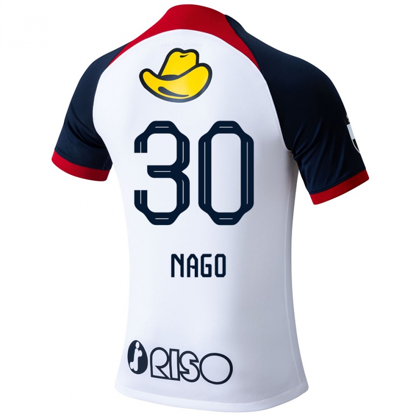 Niño Camiseta Shintaro Nago #30 Blanco Azul Rojo 2ª Equipación 2024/25 La Camisa México