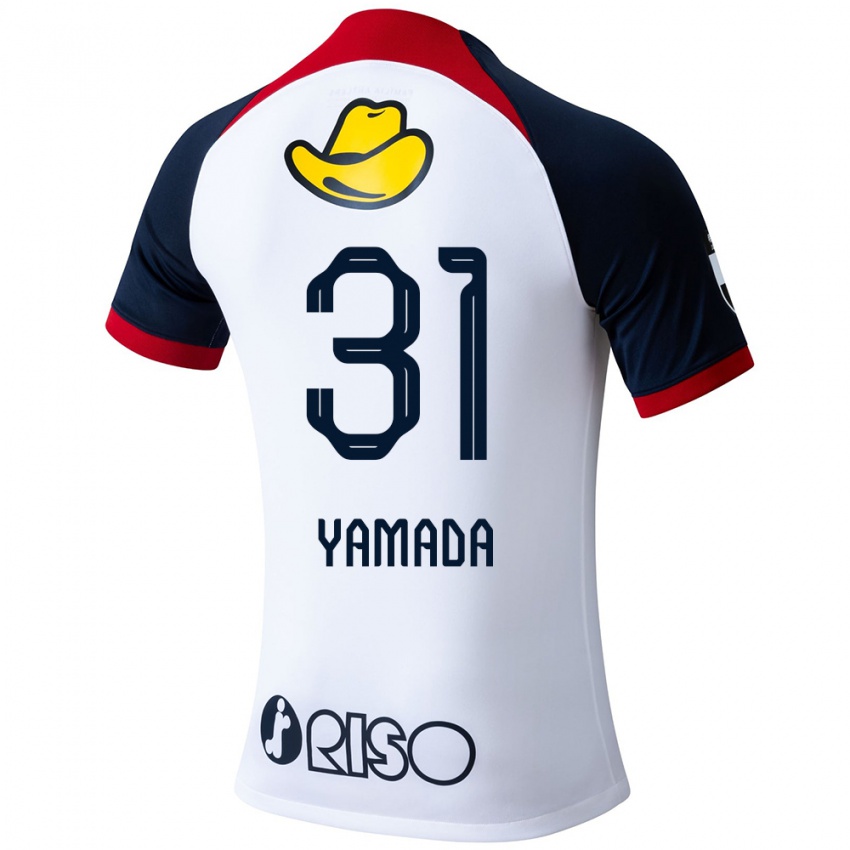 Niño Camiseta Taiki Yamada #31 Blanco Azul Rojo 2ª Equipación 2024/25 La Camisa México