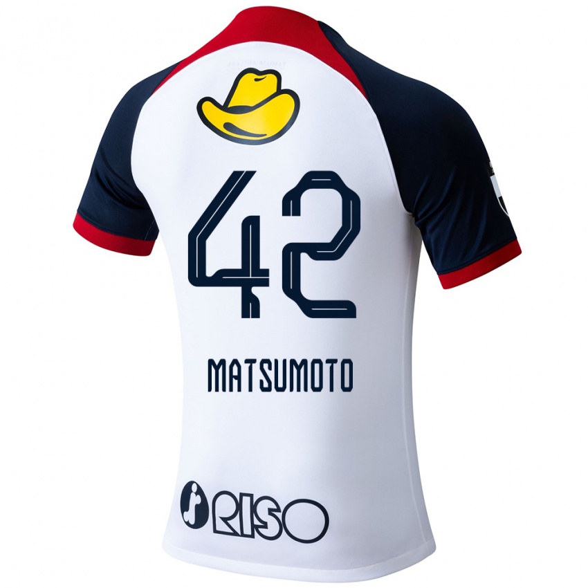 Niño Camiseta Haruto Matsumoto #42 Blanco Azul Rojo 2ª Equipación 2024/25 La Camisa México