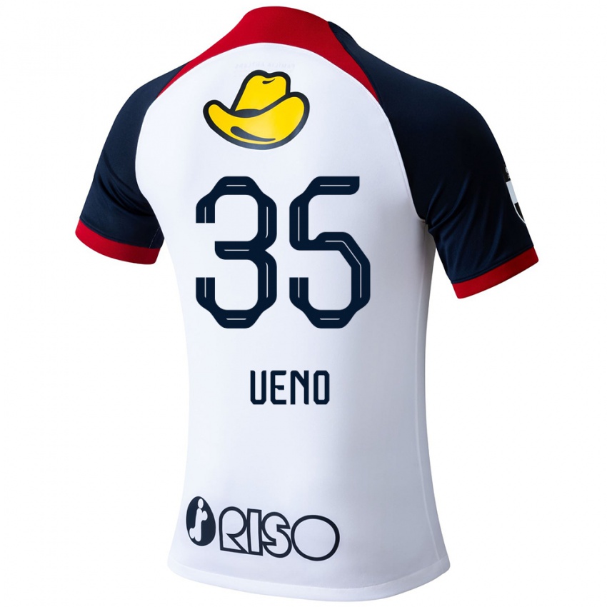 Niño Camiseta Eita Ueno #35 Blanco Azul Rojo 2ª Equipación 2024/25 La Camisa México