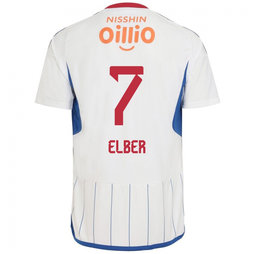 Niño Camiseta Élber #7 Blanco Azul Rojo 2ª Equipación 2024/25 La Camisa México