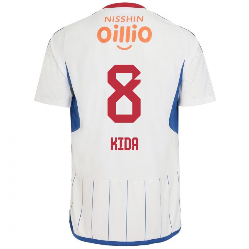 Niño Camiseta Takuya Kida #8 Blanco Azul Rojo 2ª Equipación 2024/25 La Camisa México