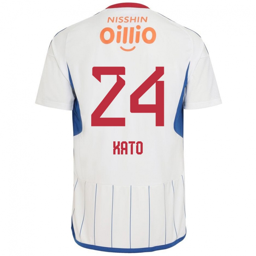 Niño Camiseta Hijiri Kato #24 Blanco Azul Rojo 2ª Equipación 2024/25 La Camisa México