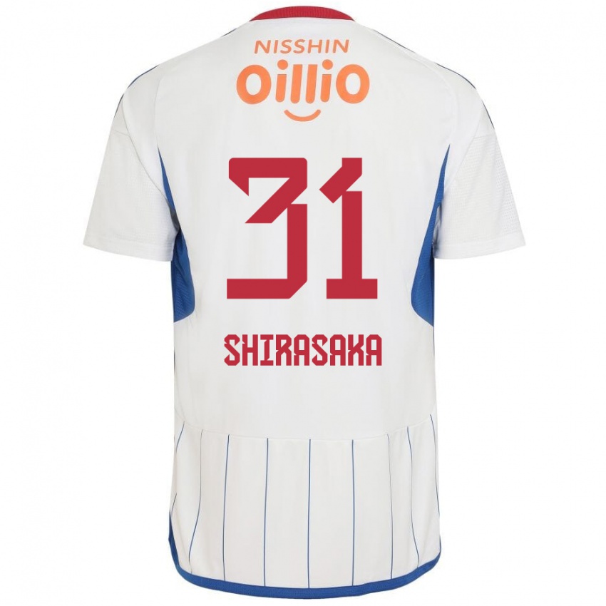 Niño Camiseta Fuma Shirasaka #31 Blanco Azul Rojo 2ª Equipación 2024/25 La Camisa México