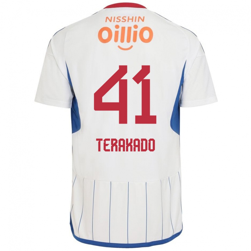 Niño Camiseta Riku Terakado #41 Blanco Azul Rojo 2ª Equipación 2024/25 La Camisa México