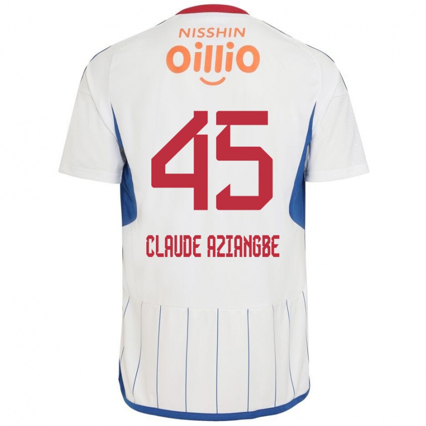 Niño Camiseta Jean Claude Aziangbe #45 Blanco Azul Rojo 2ª Equipación 2024/25 La Camisa México