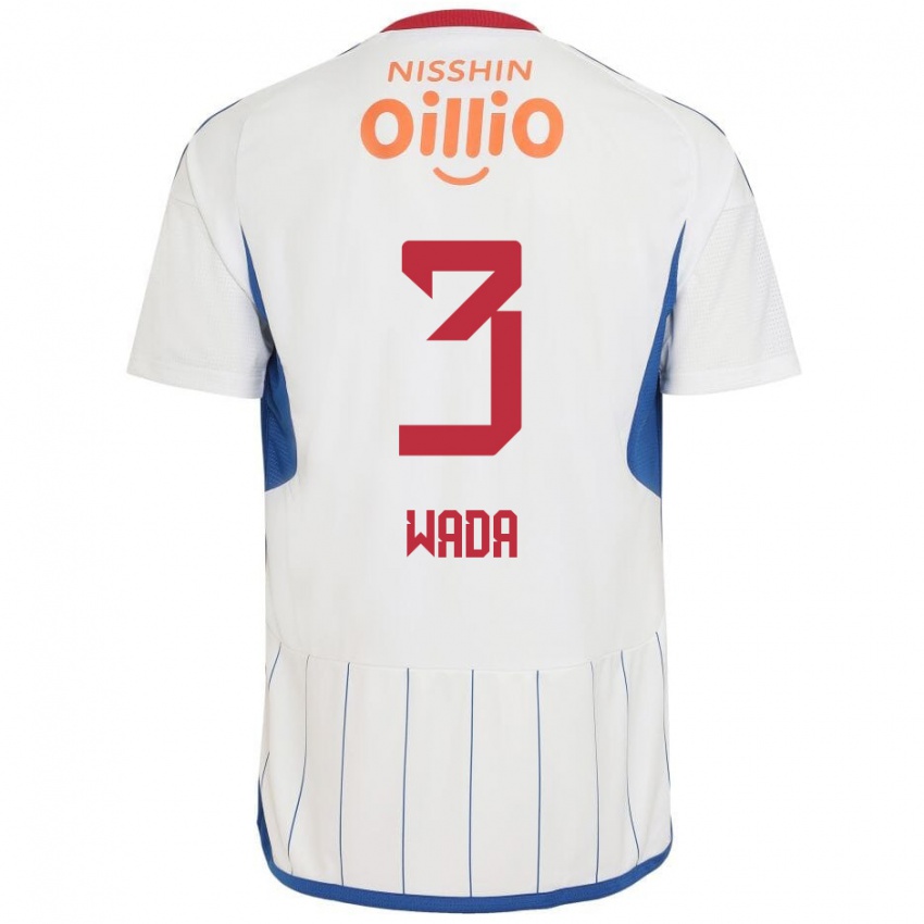 Niño Camiseta Yusei Wada #3 Blanco Azul Rojo 2ª Equipación 2024/25 La Camisa México