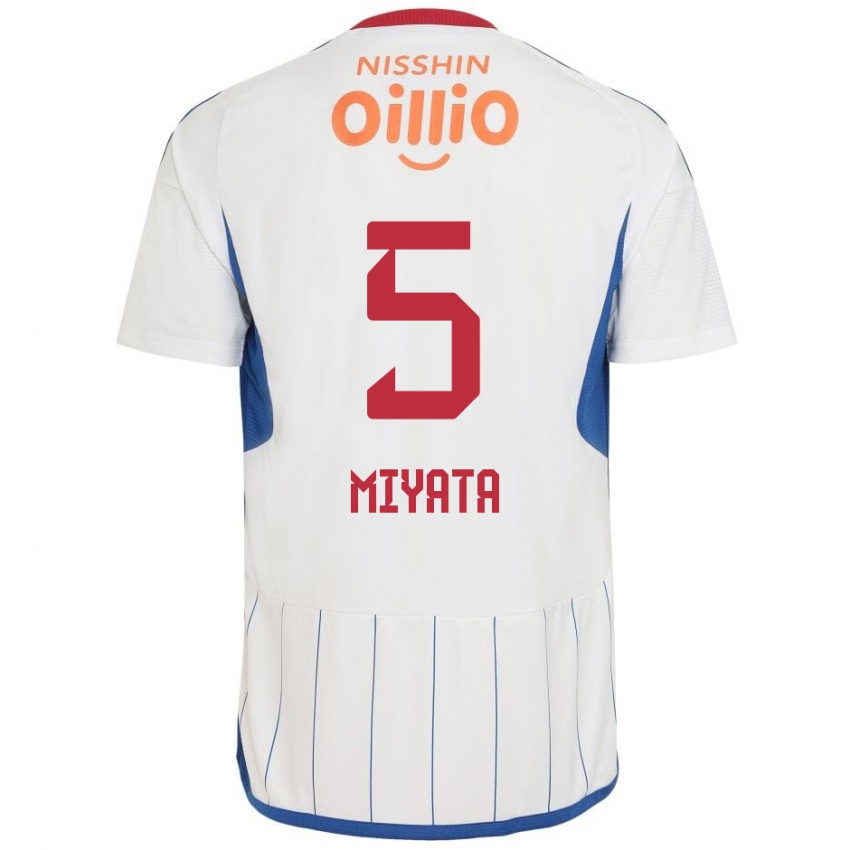 Niño Camiseta Haru Miyata #5 Blanco Azul Rojo 2ª Equipación 2024/25 La Camisa México