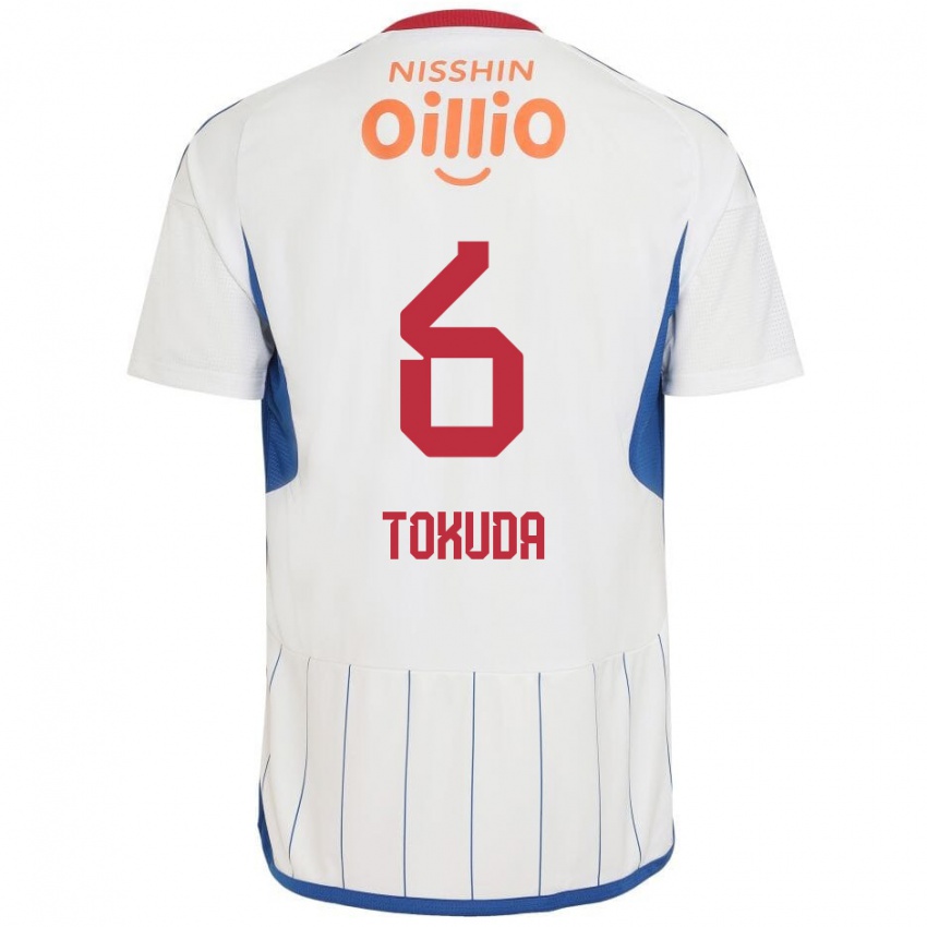 Niño Camiseta Yuma Tokuda #6 Blanco Azul Rojo 2ª Equipación 2024/25 La Camisa México