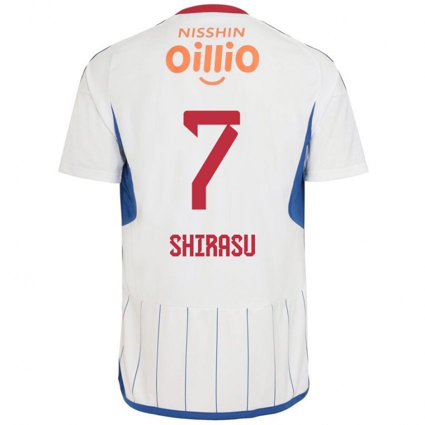 Niño Camiseta Kento Shirasu #7 Blanco Azul Rojo 2ª Equipación 2024/25 La Camisa México