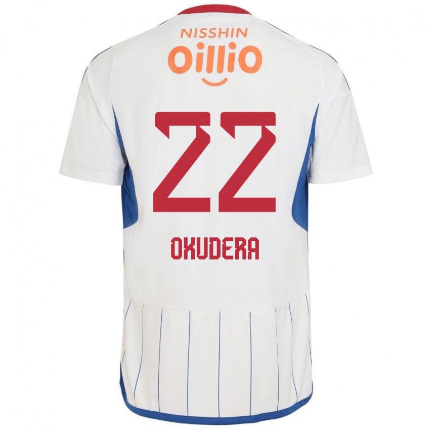 Niño Camiseta Minato Okudera #22 Blanco Azul Rojo 2ª Equipación 2024/25 La Camisa México