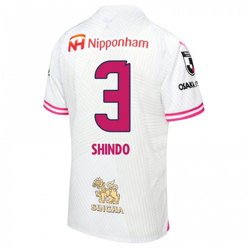 Niño Camiseta Ryosuke Shindo #3 Blanco Rosa 2ª Equipación 2024/25 La Camisa México