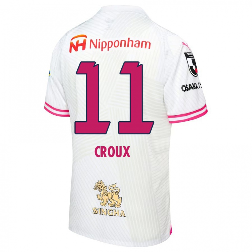 Niño Camiseta Jordy Croux #11 Blanco Rosa 2ª Equipación 2024/25 La Camisa México