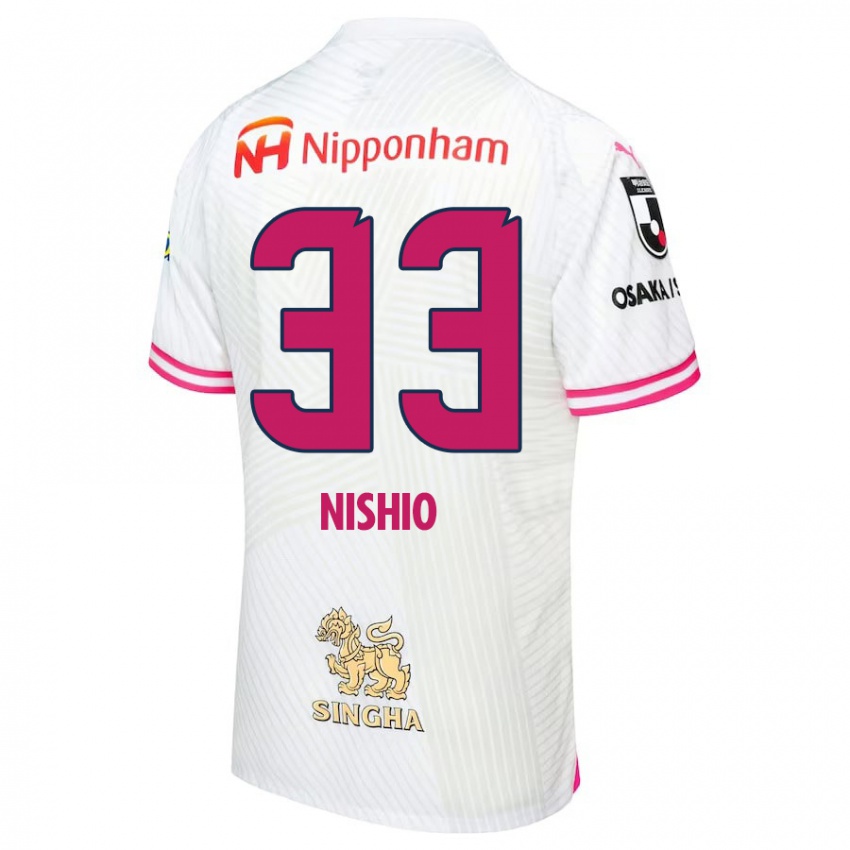 Niño Camiseta Ryuya Nishio #33 Blanco Rosa 2ª Equipación 2024/25 La Camisa México