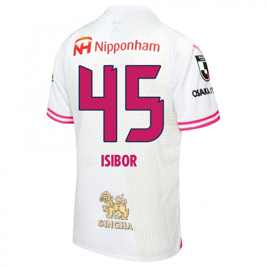 Niño Camiseta Ken Isibor #45 Blanco Rosa 2ª Equipación 2024/25 La Camisa México