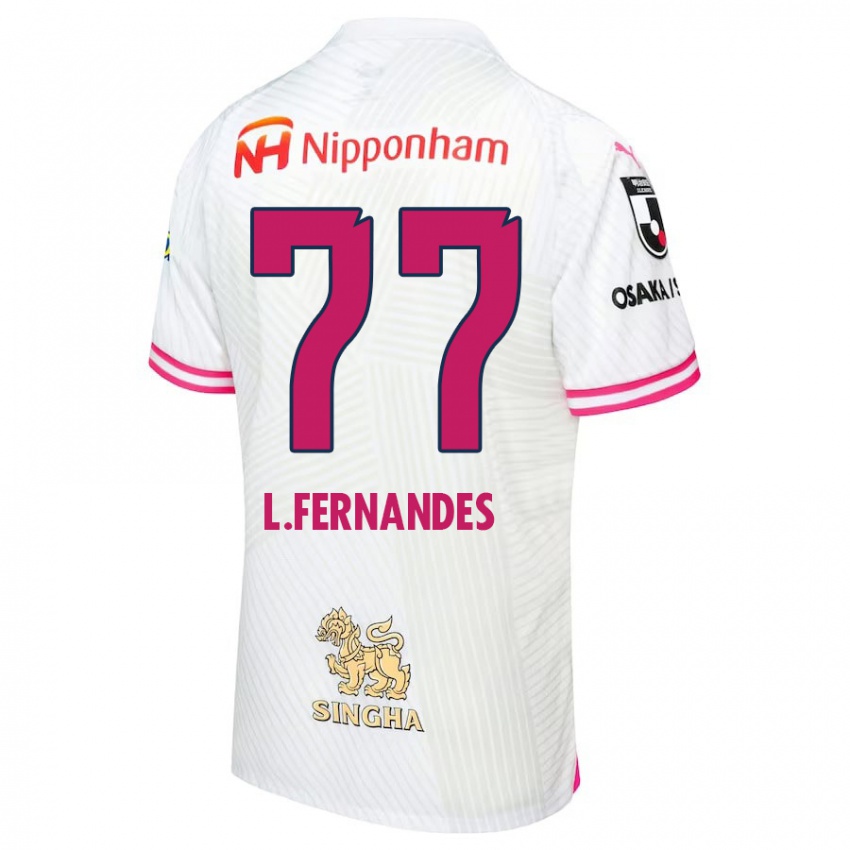 Niño Camiseta Lucas Fernandes #77 Blanco Rosa 2ª Equipación 2024/25 La Camisa México