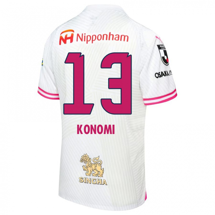 Niño Camiseta Kaito Konomi #13 Blanco Rosa 2ª Equipación 2024/25 La Camisa México