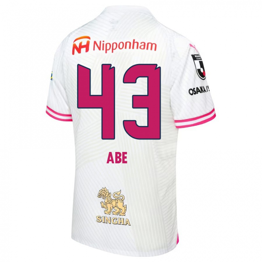 Niño Camiseta Yosei Abe #43 Blanco Rosa 2ª Equipación 2024/25 La Camisa México