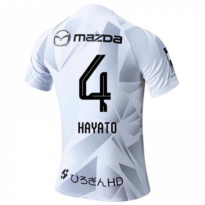 Niño Camiseta Hayato Araki #4 Blanco Gris Negro 2ª Equipación 2024/25 La Camisa México