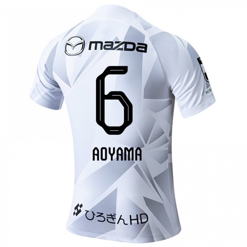 Niño Camiseta Toshihiro Aoyama #6 Blanco Gris Negro 2ª Equipación 2024/25 La Camisa México