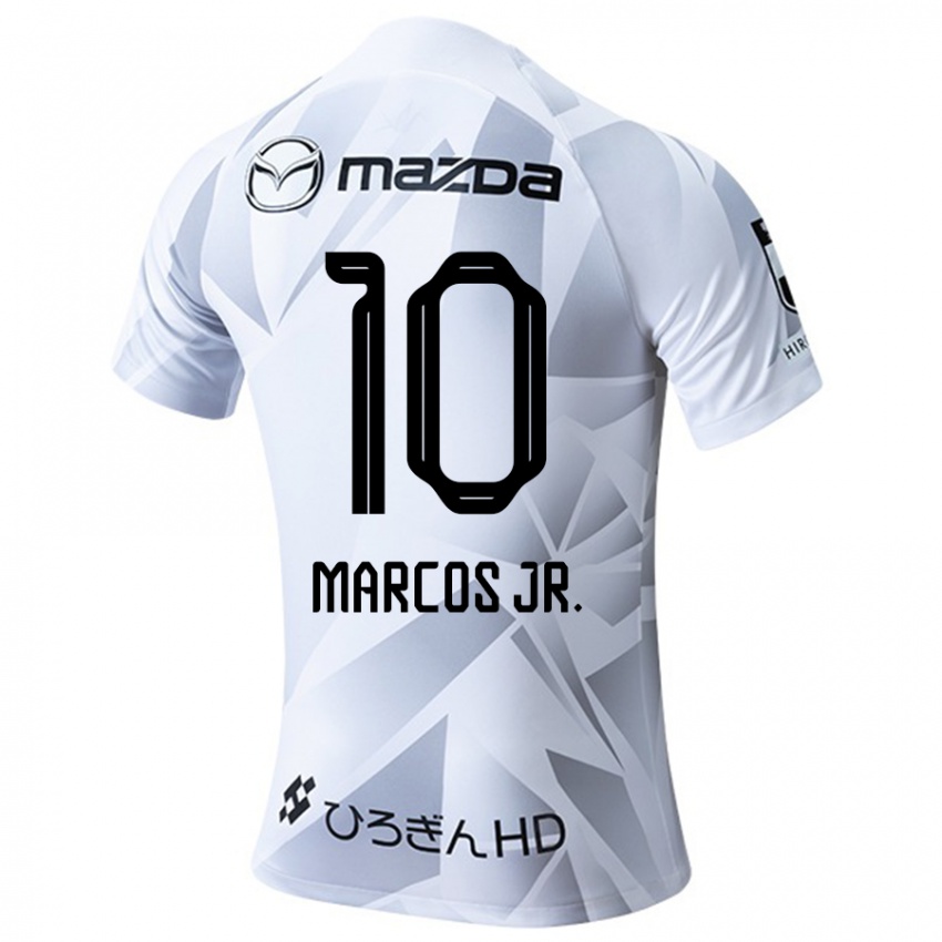 Niño Camiseta Marcos Júnior #10 Blanco Gris Negro 2ª Equipación 2024/25 La Camisa México