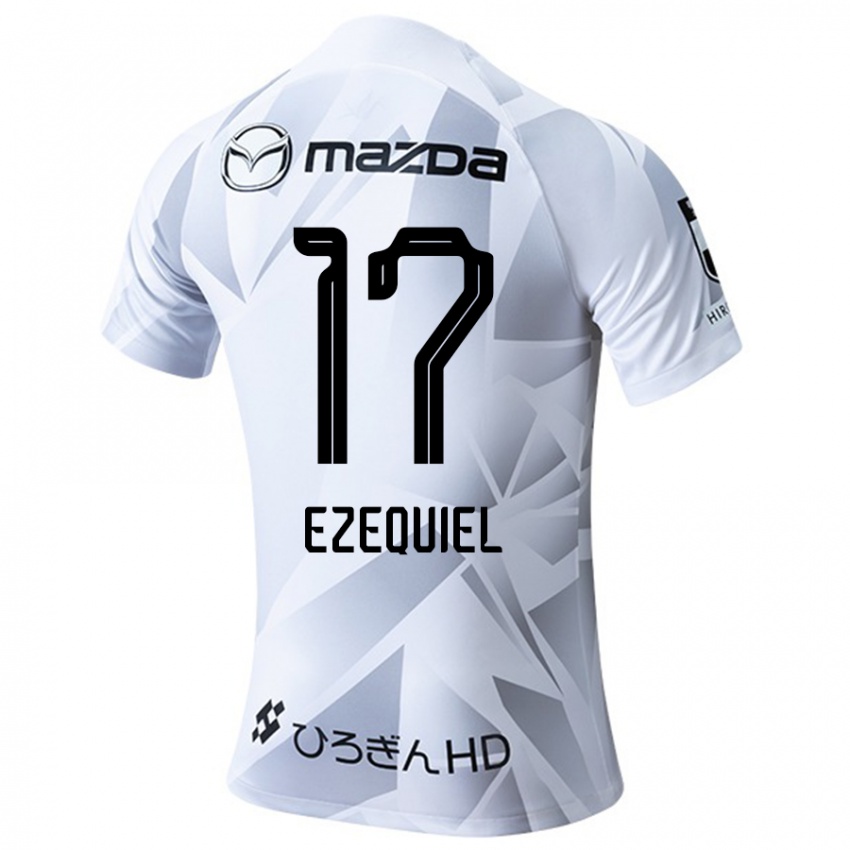 Niño Camiseta Ezequiel #17 Blanco Gris Negro 2ª Equipación 2024/25 La Camisa México