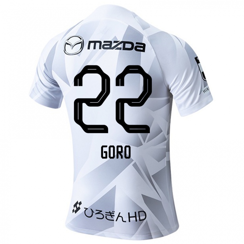 Niño Camiseta Goro Kawanami #22 Blanco Gris Negro 2ª Equipación 2024/25 La Camisa México