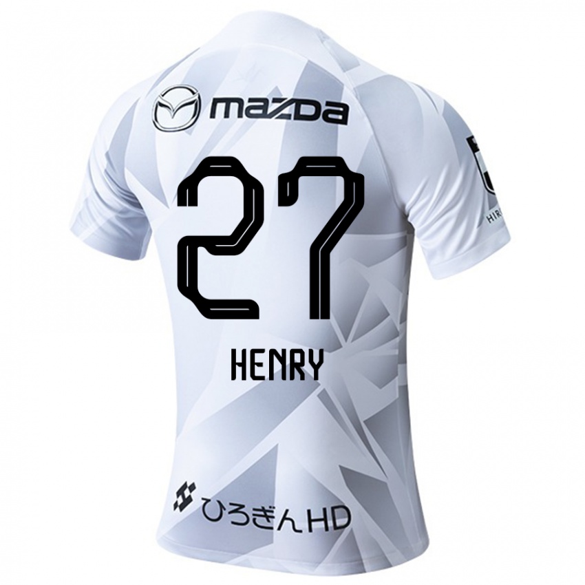 Niño Camiseta Osamu Henry Iyoha #27 Blanco Gris Negro 2ª Equipación 2024/25 La Camisa México