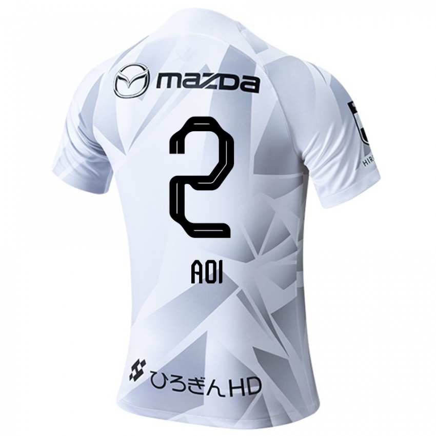 Niño Camiseta Yutaro Aoi #2 Blanco Gris Negro 2ª Equipación 2024/25 La Camisa México