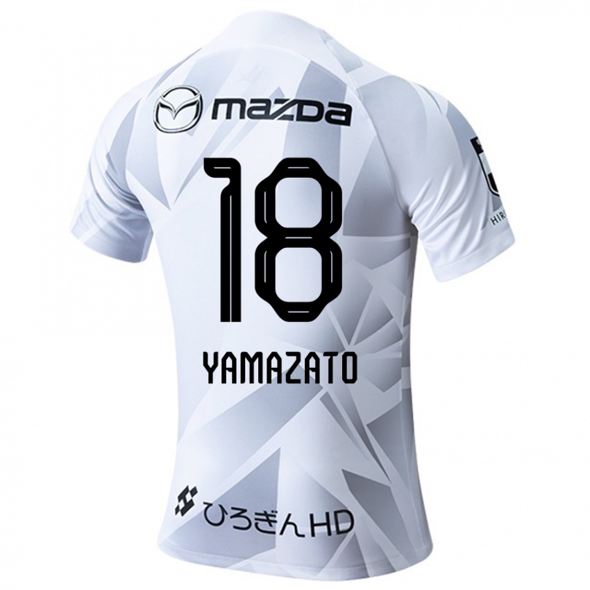 Niño Camiseta Kenshin Yamazato #18 Blanco Gris Negro 2ª Equipación 2024/25 La Camisa México