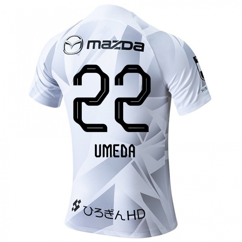 Niño Camiseta Taiga Umeda #22 Blanco Gris Negro 2ª Equipación 2024/25 La Camisa México