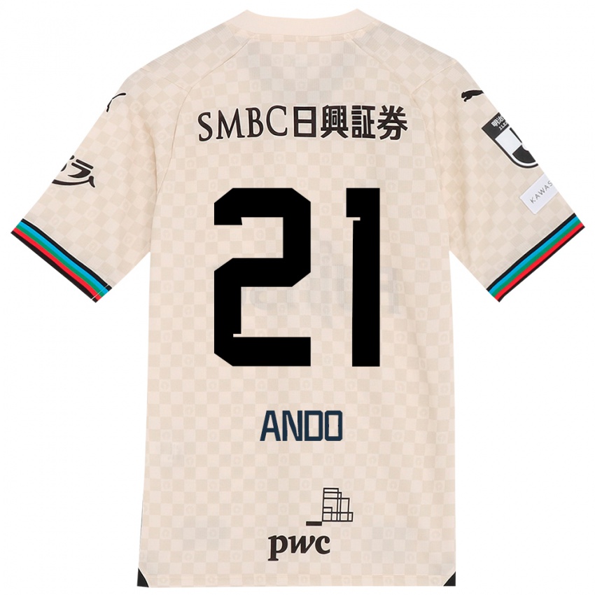 Niño Camiseta Shunsuke Ando #21 Blanco Gris 2ª Equipación 2024/25 La Camisa México