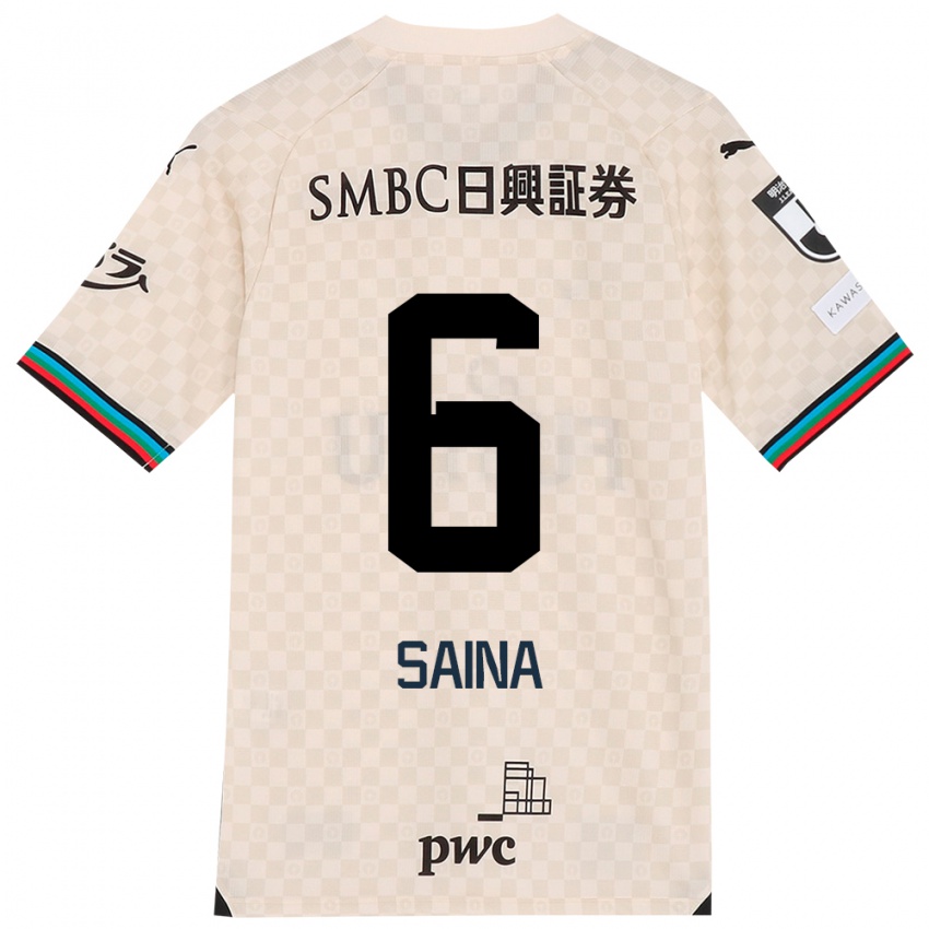 Niño Camiseta Yuta Saina #6 Blanco Gris 2ª Equipación 2024/25 La Camisa México