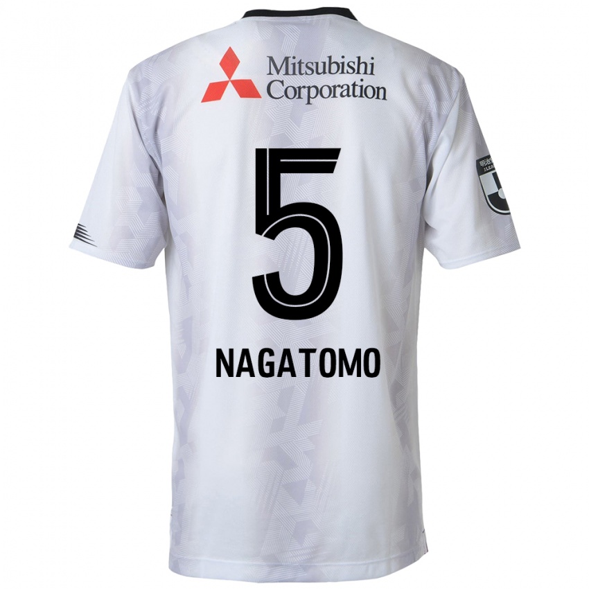 Niño Camiseta Yuto Nagatomo #5 Blanco Negro 2ª Equipación 2024/25 La Camisa México