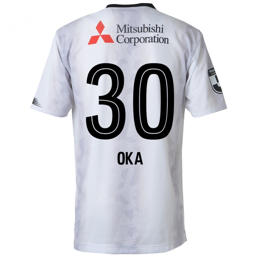 Niño Camiseta Teppei Oka #30 Blanco Negro 2ª Equipación 2024/25 La Camisa México