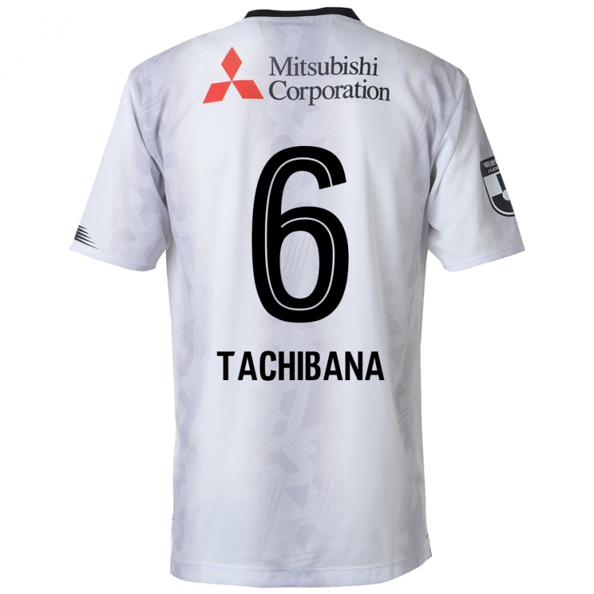 Niño Camiseta Keigo Tachibana #6 Blanco Negro 2ª Equipación 2024/25 La Camisa México