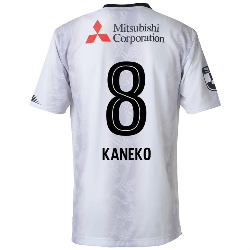 Niño Camiseta Shunsuke Kaneko #8 Blanco Negro 2ª Equipación 2024/25 La Camisa México