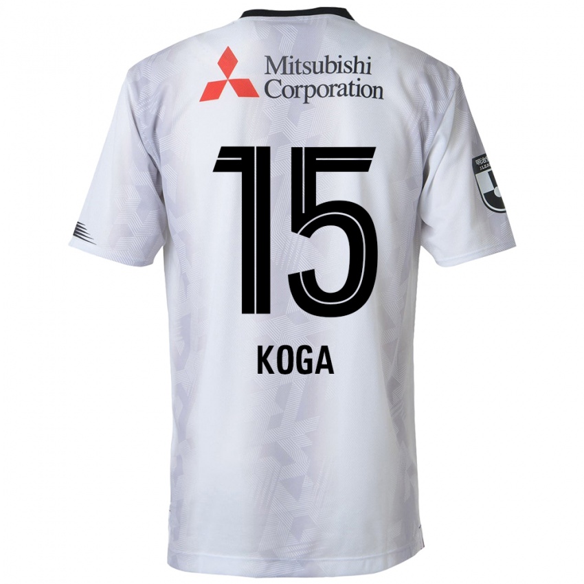 Niño Camiseta Shun Koga #15 Blanco Negro 2ª Equipación 2024/25 La Camisa México