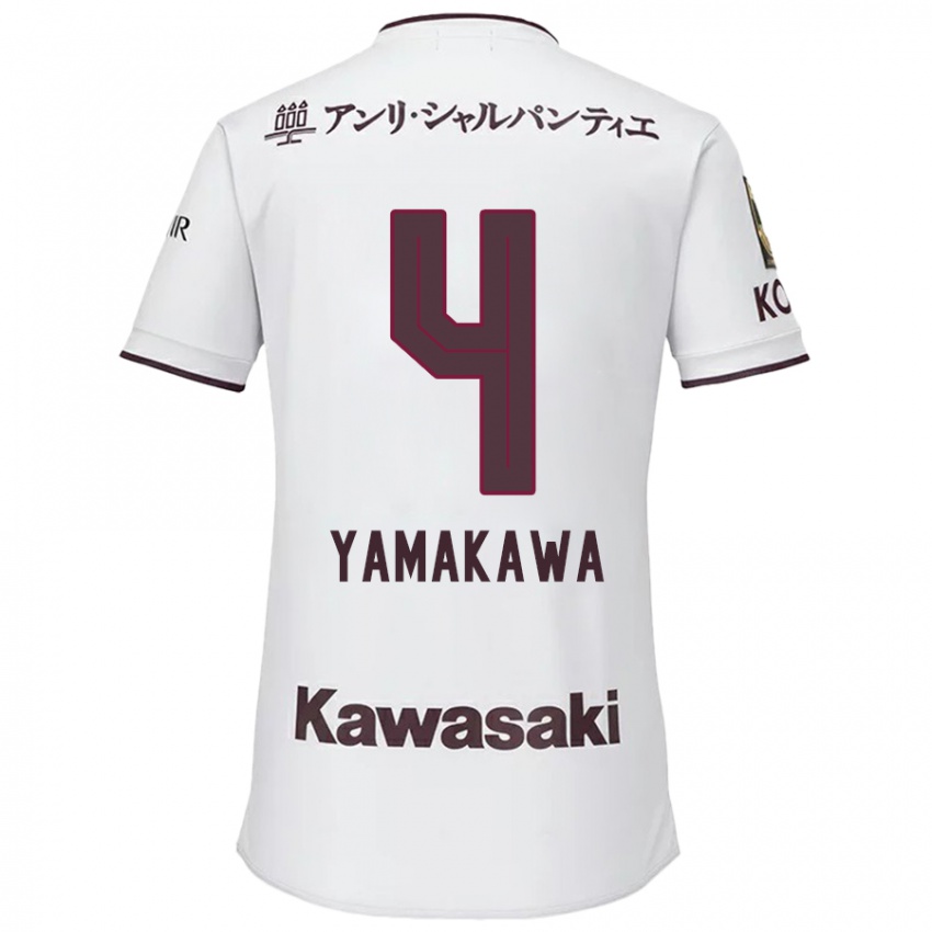 Niño Camiseta Tetsushi Yamakawa #4 Blanco Rojo 2ª Equipación 2024/25 La Camisa México