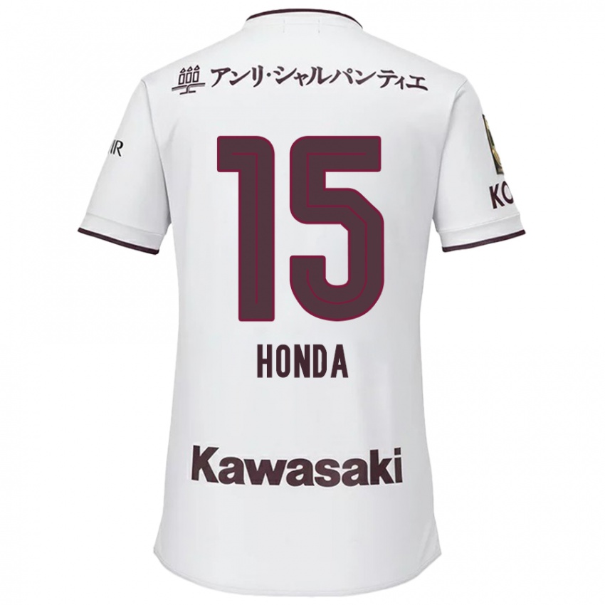 Niño Camiseta Yuki Honda #15 Blanco Rojo 2ª Equipación 2024/25 La Camisa México