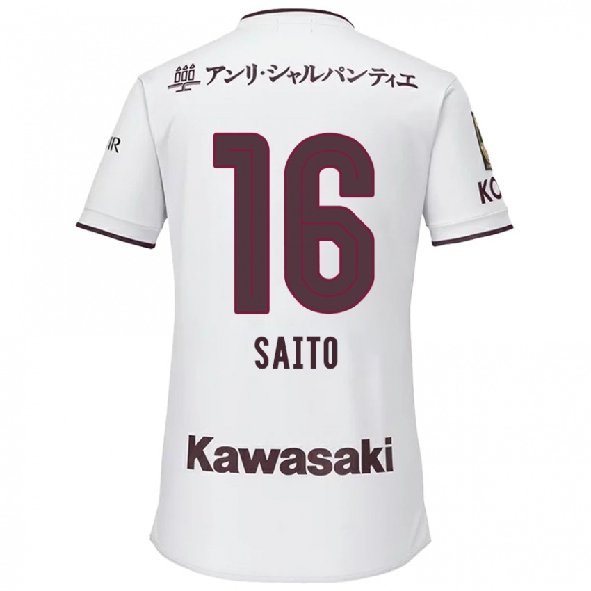 Niño Camiseta Mitsuki Saito #16 Blanco Rojo 2ª Equipación 2024/25 La Camisa México