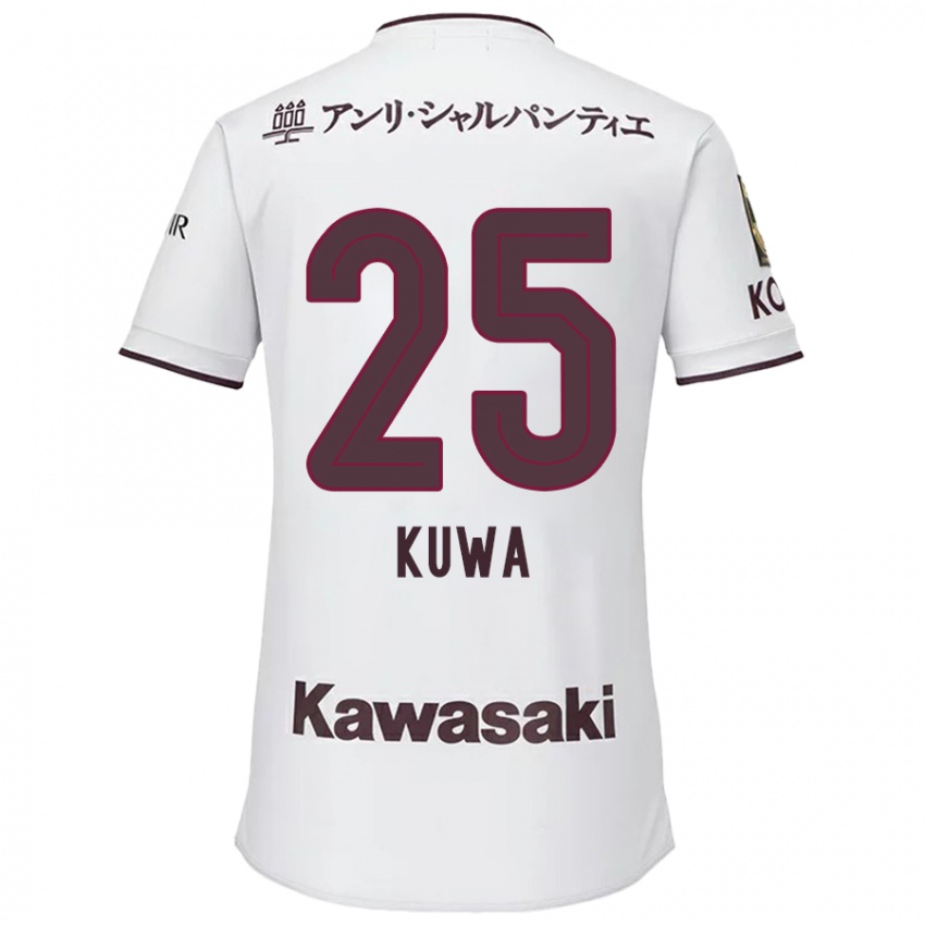 Niño Camiseta Yuya Kuwasaki #25 Blanco Rojo 2ª Equipación 2024/25 La Camisa México