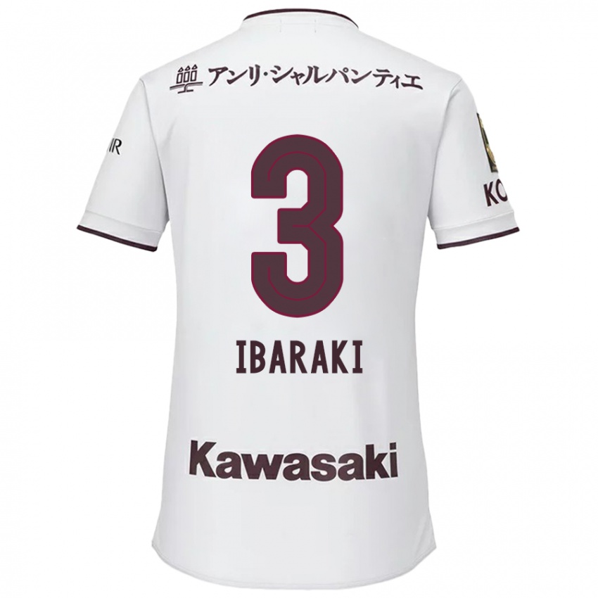 Niño Camiseta Riku Ibaraki #3 Blanco Rojo 2ª Equipación 2024/25 La Camisa México