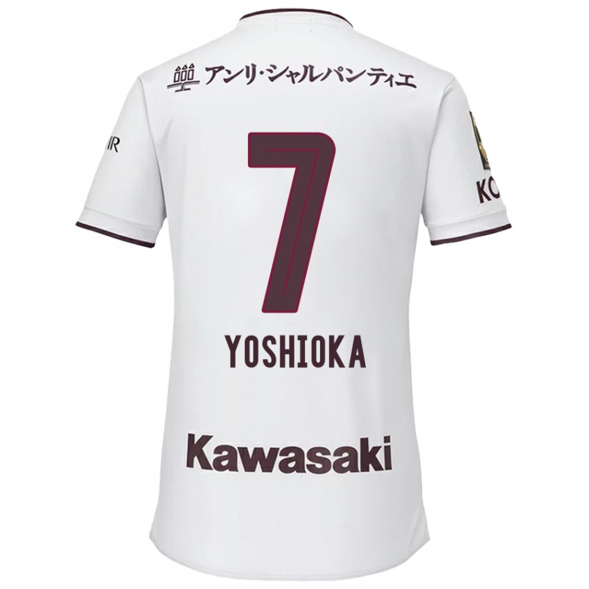 Niño Camiseta Ran Yoshioka #7 Blanco Rojo 2ª Equipación 2024/25 La Camisa México