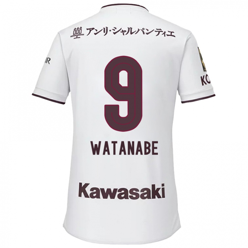 Niño Camiseta Hayato Watanabe #9 Blanco Rojo 2ª Equipación 2024/25 La Camisa México