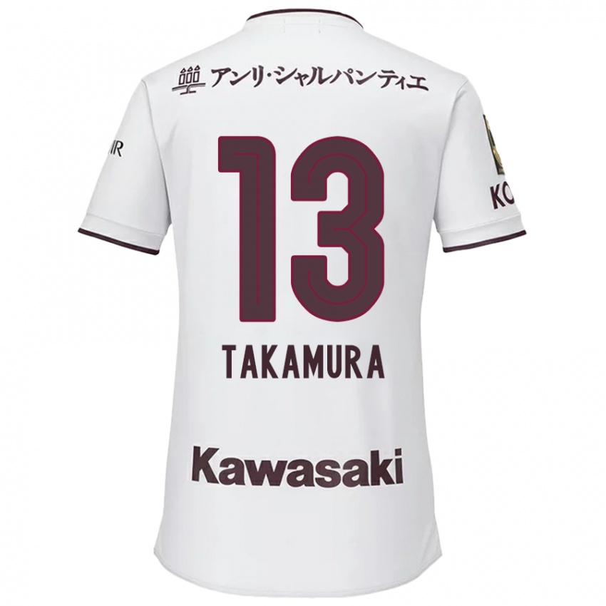 Niño Camiseta Tokiya Takamura #13 Blanco Rojo 2ª Equipación 2024/25 La Camisa México