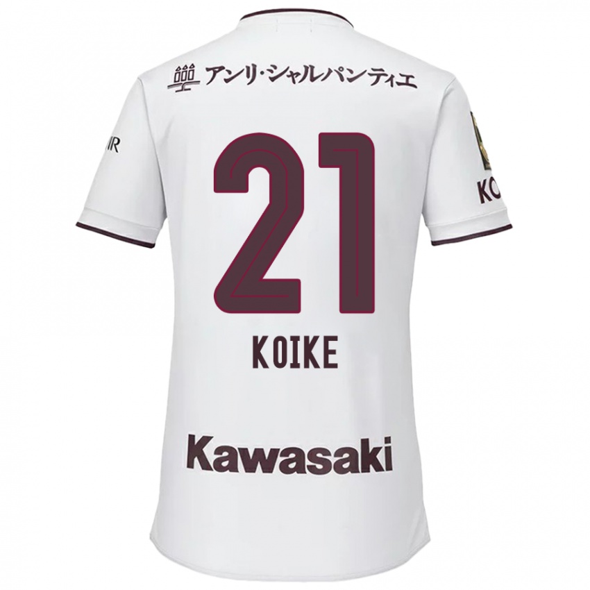 Niño Camiseta Shusuke Koike #21 Blanco Rojo 2ª Equipación 2024/25 La Camisa México