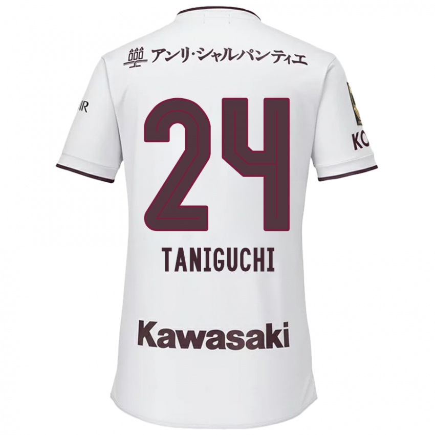 Niño Camiseta Hiroto Taniguchi #24 Blanco Rojo 2ª Equipación 2024/25 La Camisa México